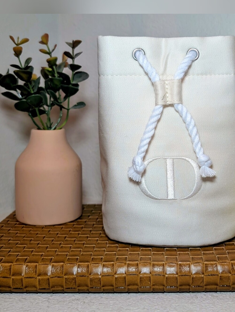 Christian Dior Cream Drawstring Bag GWP